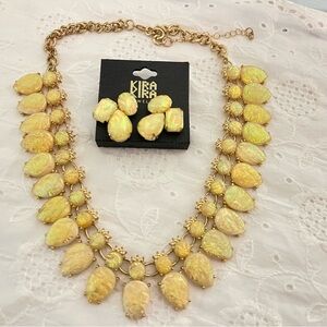 Gold Statement Necklace and Earring Set